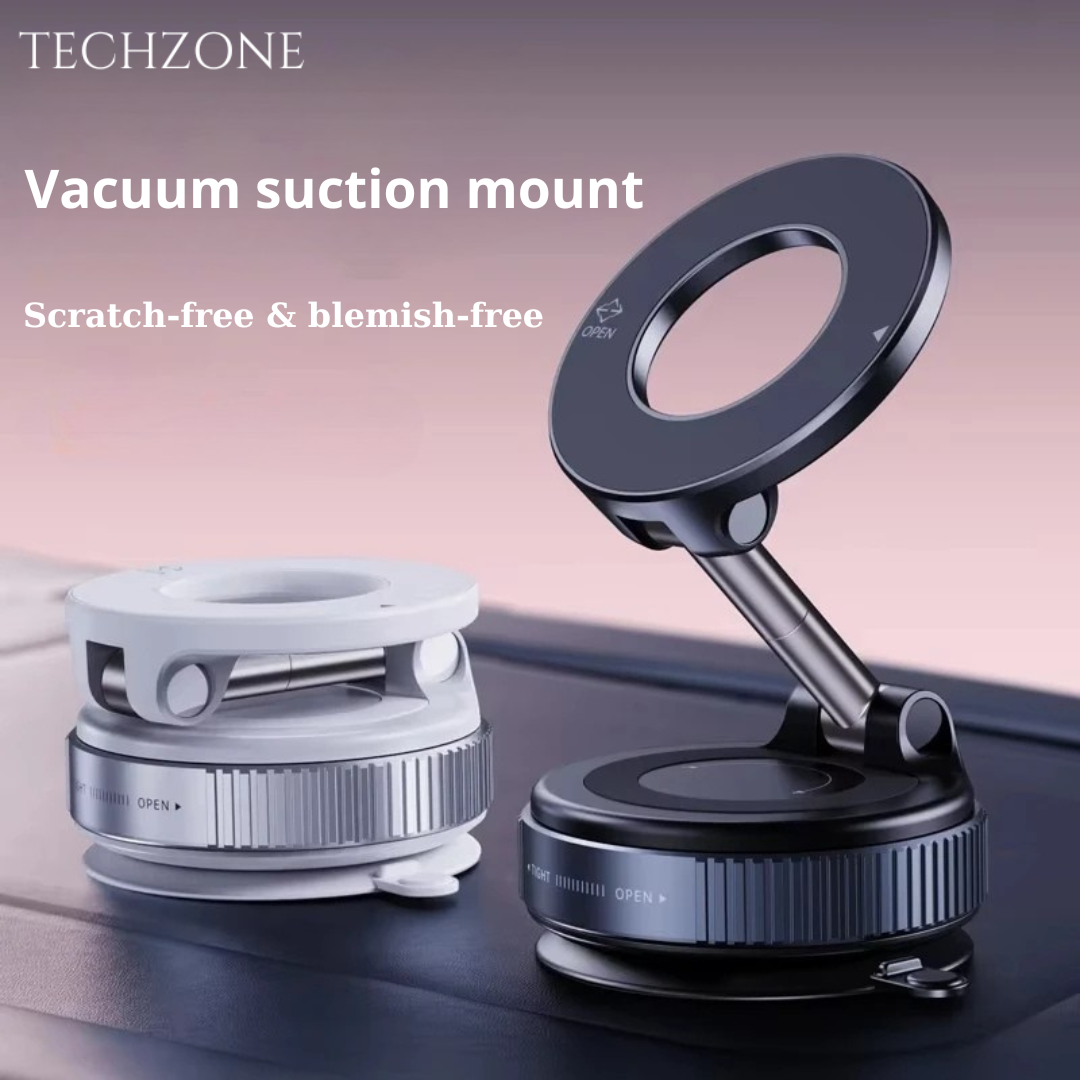 Vacuum Suction Car Phone Holder with Strong Magnet & 360° Rotation