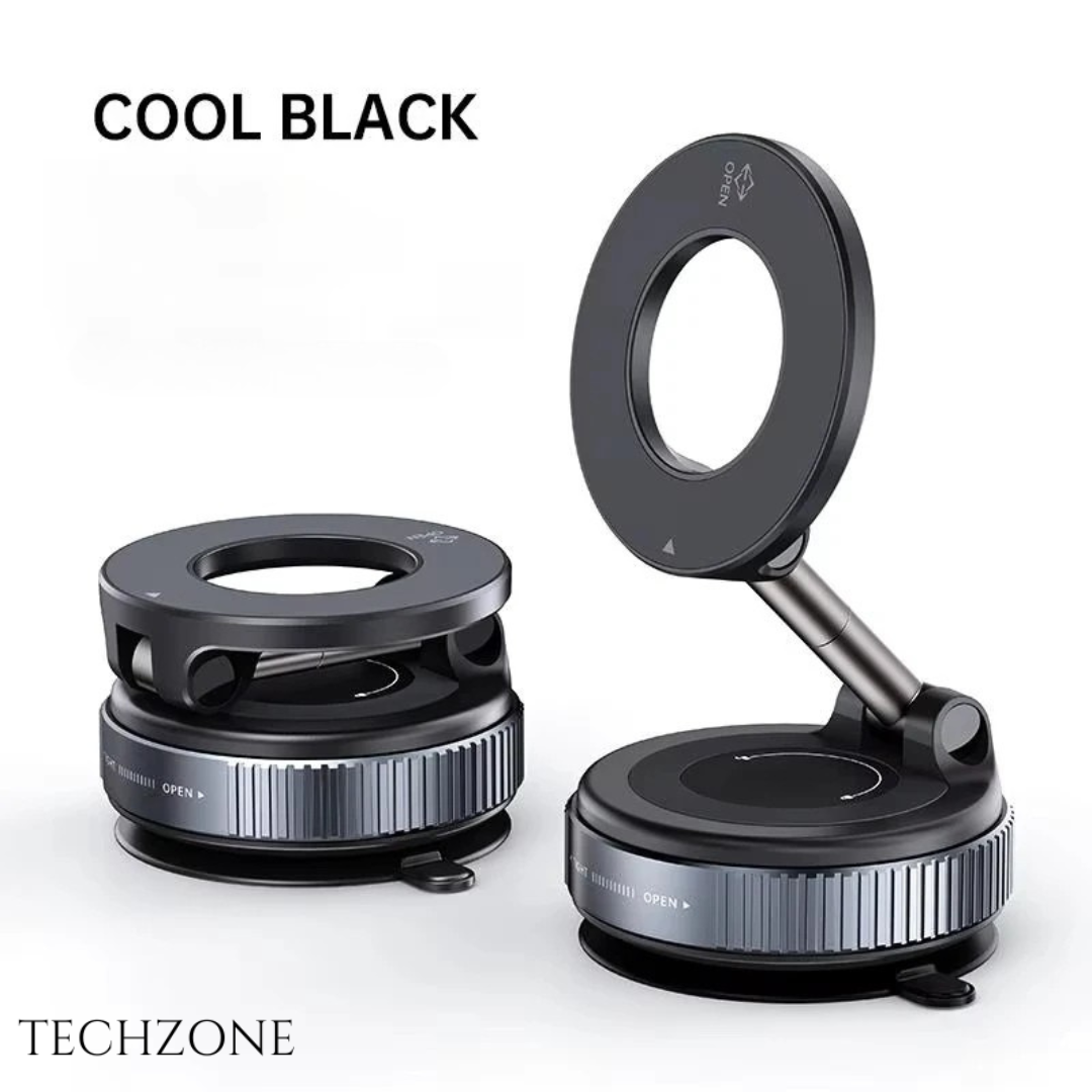 Vacuum Suction Car Phone Holder with Strong Magnet & 360° Rotation